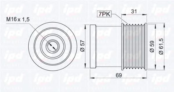 IPD 15-3353 Alternator Freewheel Clutch